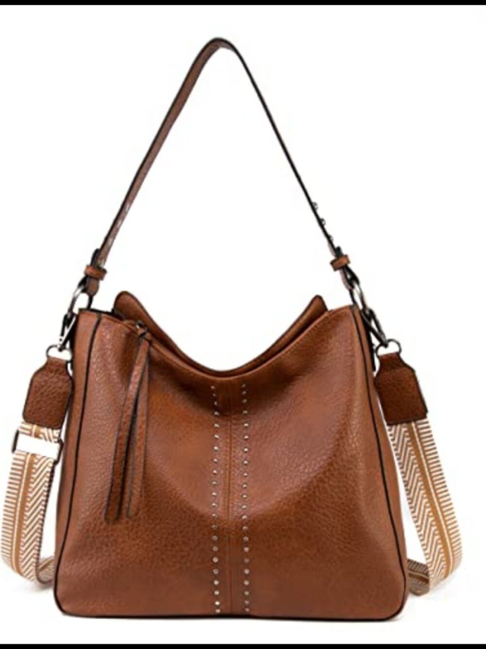 Vegan Leather Hobo Bag Large Satchel Shoulder Purse Adjustable Strap
